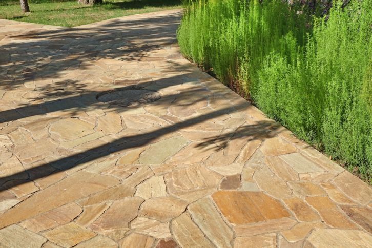 Limestone pavement tiled