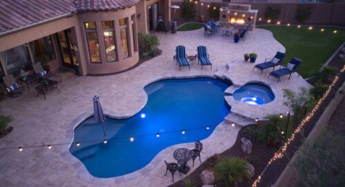 Travertine Pavers swimming pool